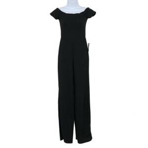 Velvet Torch Women's Jumpsuit S Black Wide Leg Off the Shoulder Short Sleeve NWT